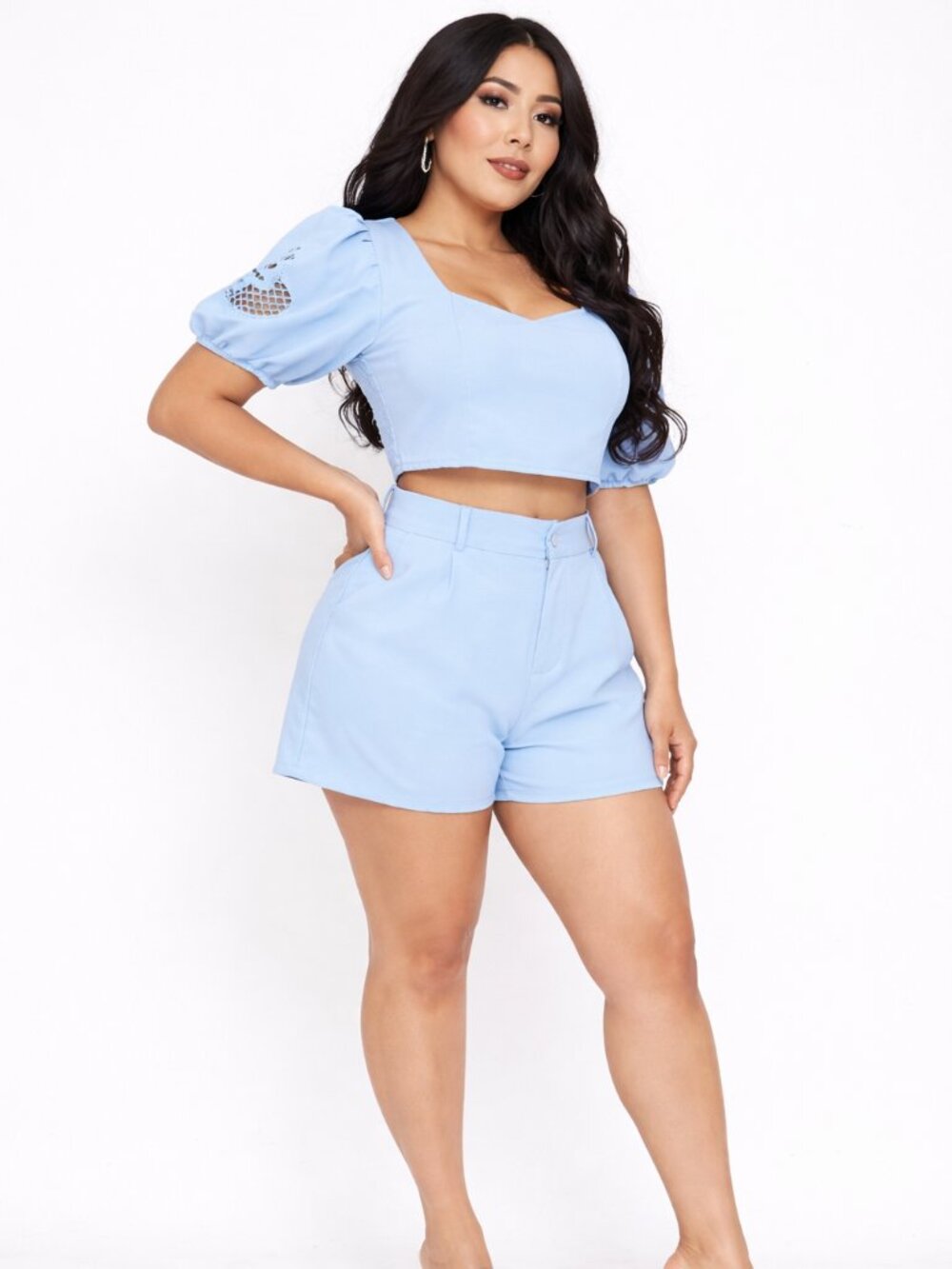 Womens 2 Piece Outfits Summer Shorts Set Casual Crop Tops Short Sleeve
